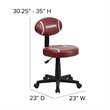 Flash Furniture Football Office Swivel Chair in Brown and Black