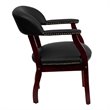Flash Furniture Leather Conference Guest Chair in Black