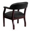 Flash Furniture Leather Conference Guest Chair in Black