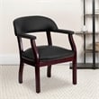 Flash Furniture Leather Conference Guest Chair in Black