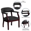 Flash Furniture Leather Conference Guest Chair in Black