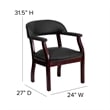 Flash Furniture Leather Conference Guest Chair in Black