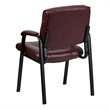 Flash Furniture Leather Guest Chair in Burgundy with Black Frame Finish