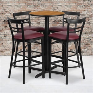 Flash Furniture Carlton 24&quot Round Laminate Table & 4 Metal Barstools