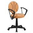 Flash Furniture Basketball Office Swivel Chair in Black and Orange