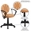 Flash Furniture Basketball Office Swivel Chair in Black and Orange