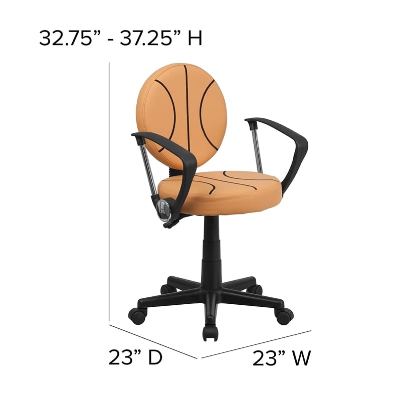 Flash Furniture Basketball Office Swivel Chair in Black and Orange