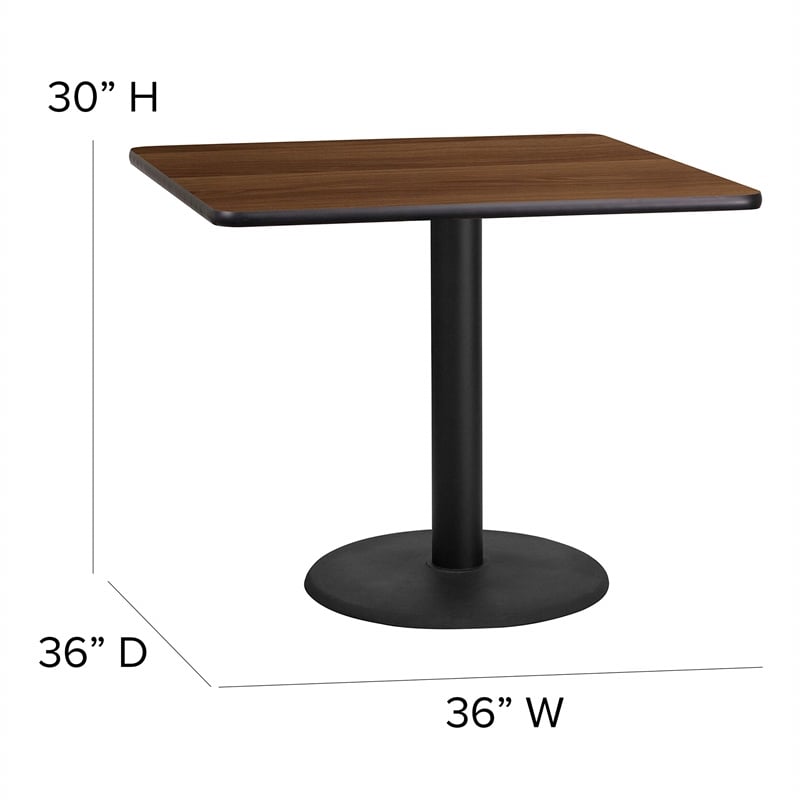 Flash Furniture 36Sq Laminate Table Set In Mahogany Top Black Vinyl Seat