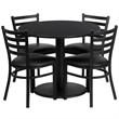 Flash Furniture 36Rd Laminate Table Set In Black Top Black Vinyl Seat