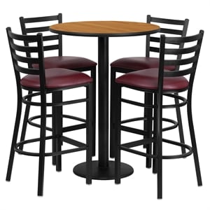 Flash Furniture Jamie 30&quot RD Laminate Table & 4 Metal Barstools