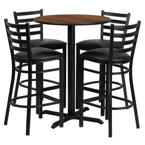 Flash Furniture Carlton 30&quot Round Black Laminate Table & 4 Barstools