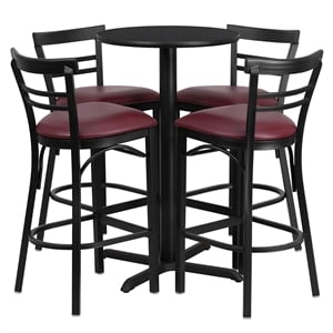 Flash Furniture Carlton 24&quot Round Laminate Table & 4 Metal Barstools