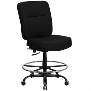 Flash Furniture Hercules Drafting Chair with Extra Wide Seat in Black