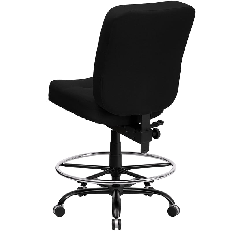 Flash Furniture Hercules Drafting Chair with Extra Wide Seat in Black
