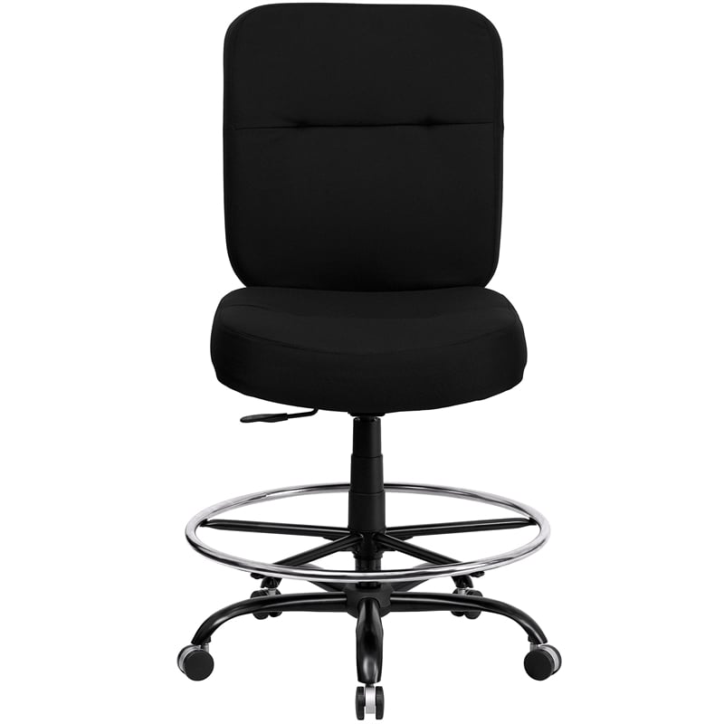 Flash Furniture Hercules Drafting Chair with Extra Wide Seat in Black