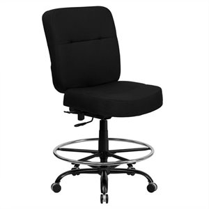 flash furniture hercules big and tall contemporary thick fabric upholstered drafting chair in black