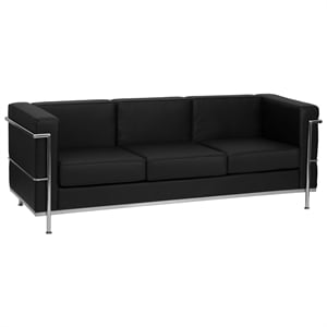 Flash Furniture Hercules Regal Leather Sofa in Black