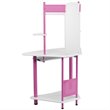 Flash Furniture Corner Wood Computer Desk with Hutch in Pink