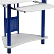 Flash Furniture Corner Computer Desk with Hutch in Blue