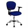 Flash Furniture Mid-Back Mesh Office Swivel Chair with Arms in Blue