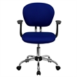 Flash Furniture Mid-Back Mesh Office Swivel Chair with Arms in Blue