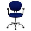 Flash Furniture Mid-Back Mesh Office Swivel Chair with Arms in Blue