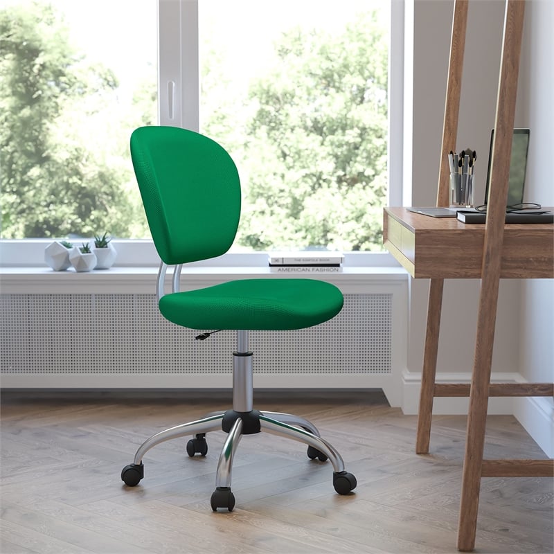 Flash Furniture Mid-Back Mesh Office Swivel Chair in Bright Green