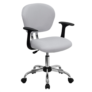 Flash Furniture Mid-Back Mesh Office Swivel Chair with Arms in White