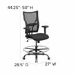 Flash Furniture Hercules Mesh Drafting Chair with Arms in Black