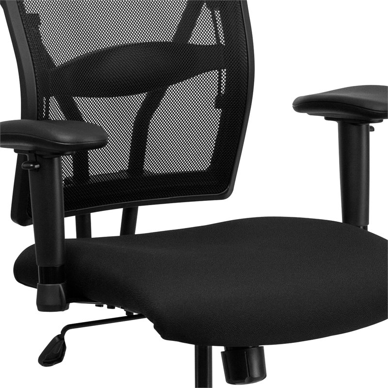 Flash Furniture Hercules Mesh Drafting Chair with Arms in Black