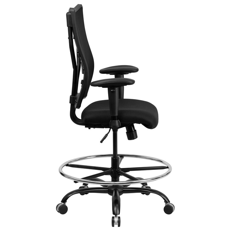 Flash Furniture Hercules Mesh Drafting Chair with Arms in Black