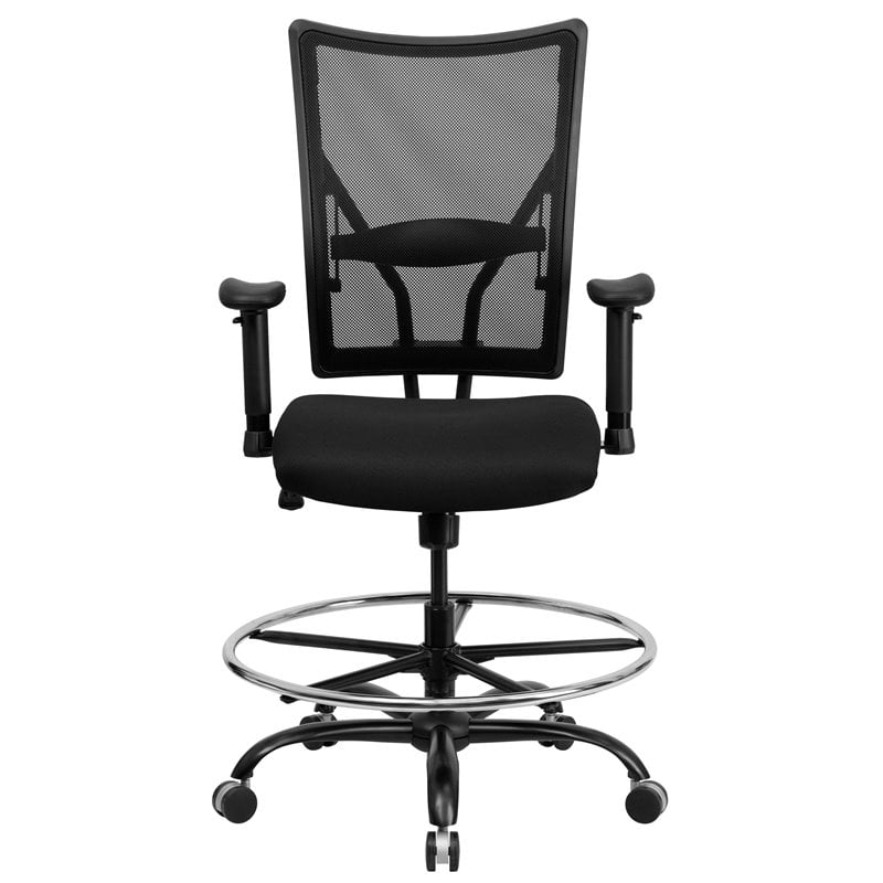 Flash Furniture Hercules Mesh Drafting Chair with Arms in Black