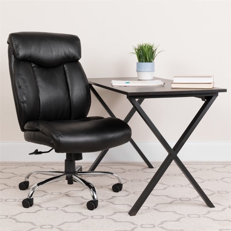 Flash Furniture Hercules Leather Office Chair in Black
