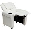 Flash Furniture Vinyl Recliner with Cup Holder and Headrest in White