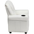 Flash Furniture Vinyl Recliner with Cup Holder and Headrest in White