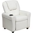 Flash Furniture Vinyl Recliner with Cup Holder and Headrest in White