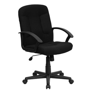Flash Furniture Mid Back Office Chair with Nylon Arms in Black