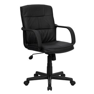 flash furniture mid back office chair in black with arms
