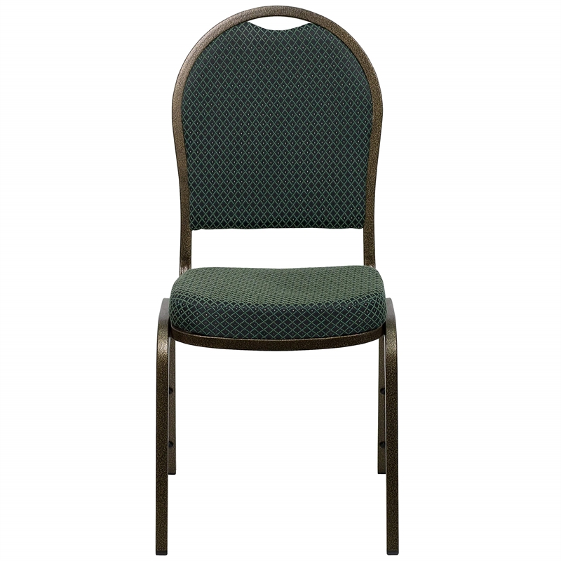 Flash Furniture Hercules Dome Back Banquet Stacking Chair in Green