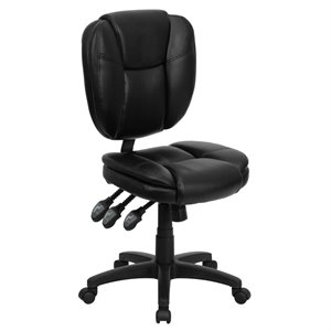 Flash Furniture Mid Back Ergonomic Office Swivel Chair in Black