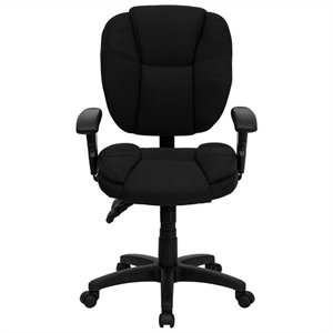 Flash Furniture Mid Back Fabric Ergonomic Task Office Chair in Black