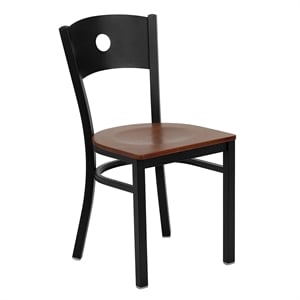 Flash Furniture Hercules Circle Back Metal Dining Chair in Cherry