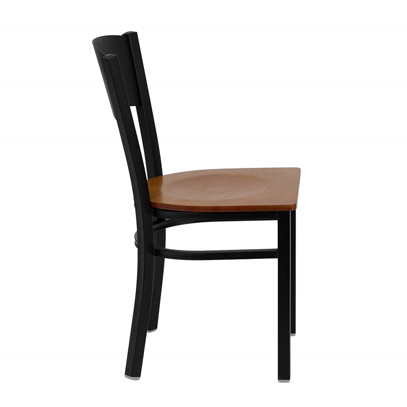 Flash Furniture Hercules Circle Back Metal Dining Chair in Cherry