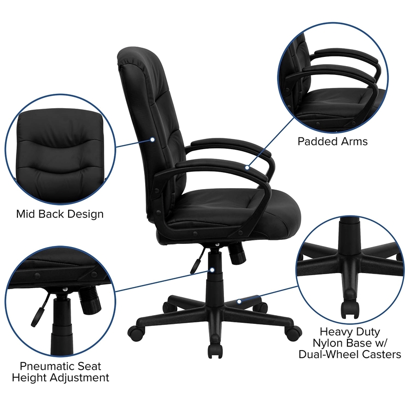Flash Furniture Mid Back Office Chair in Black