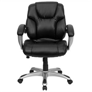 flash furniture contemporary chic leather executive office swivel chair in black