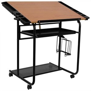 flash furniture adjustable drawing table with black frame