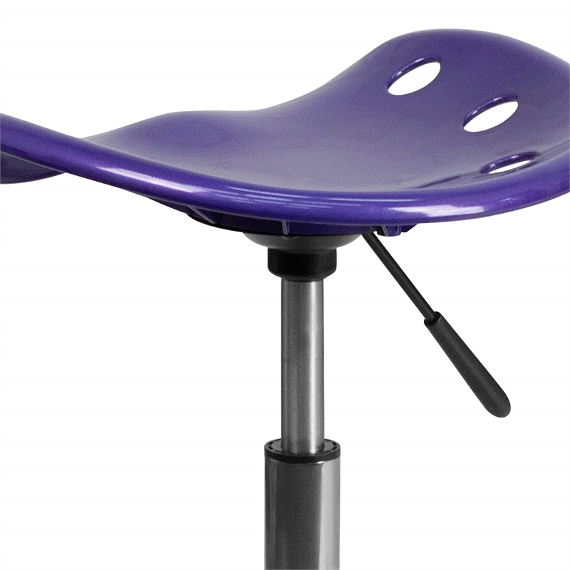 Flash Furniture Vibrant Chrome Adjustable Bar Stool in Violet