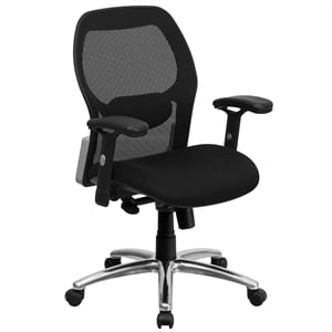 Flash Furniture Mid-Back Super Mesh Office Chair in Black