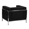 Flash Furniture Hercules Imagination Leather Tufted Reception Arm Chair in Black
