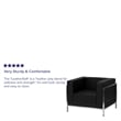 Flash Furniture Hercules Imagination Leather Tufted Reception Arm Chair in Black